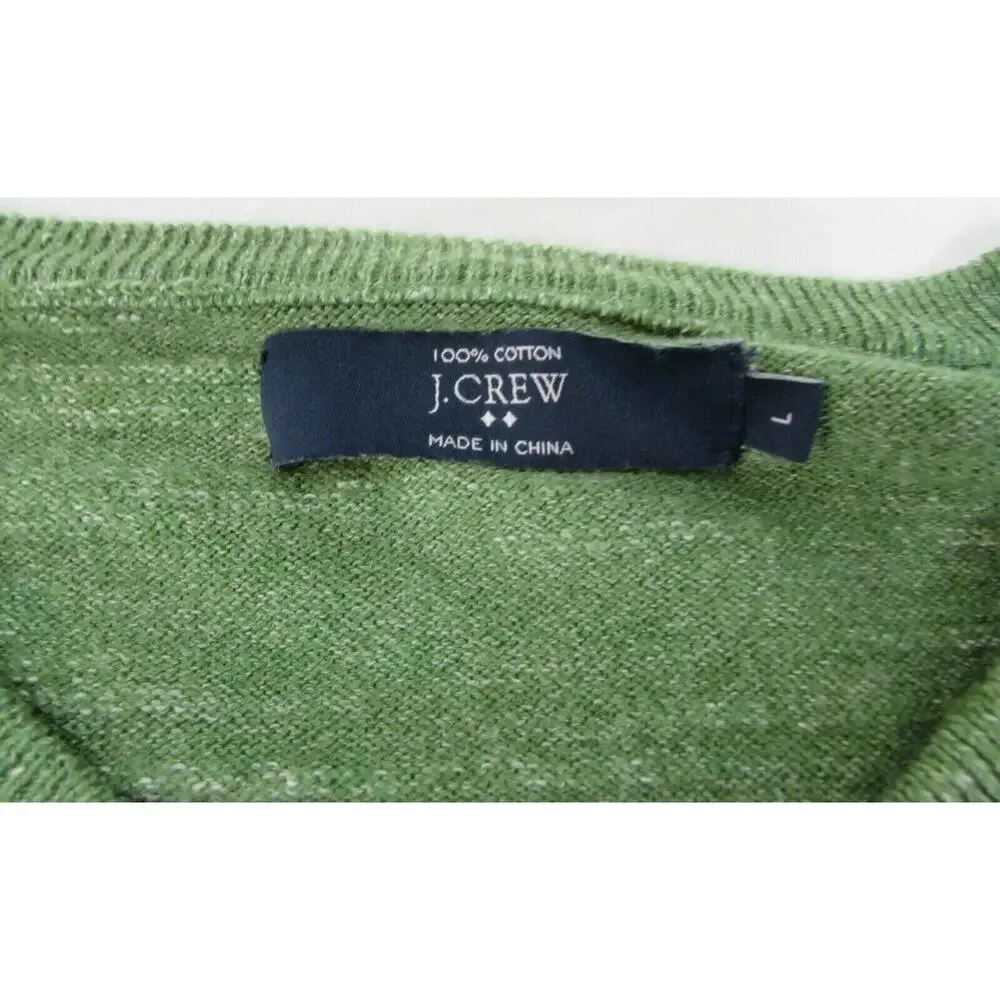 J. Crew men's size L Large green 100% cotton sweater knit